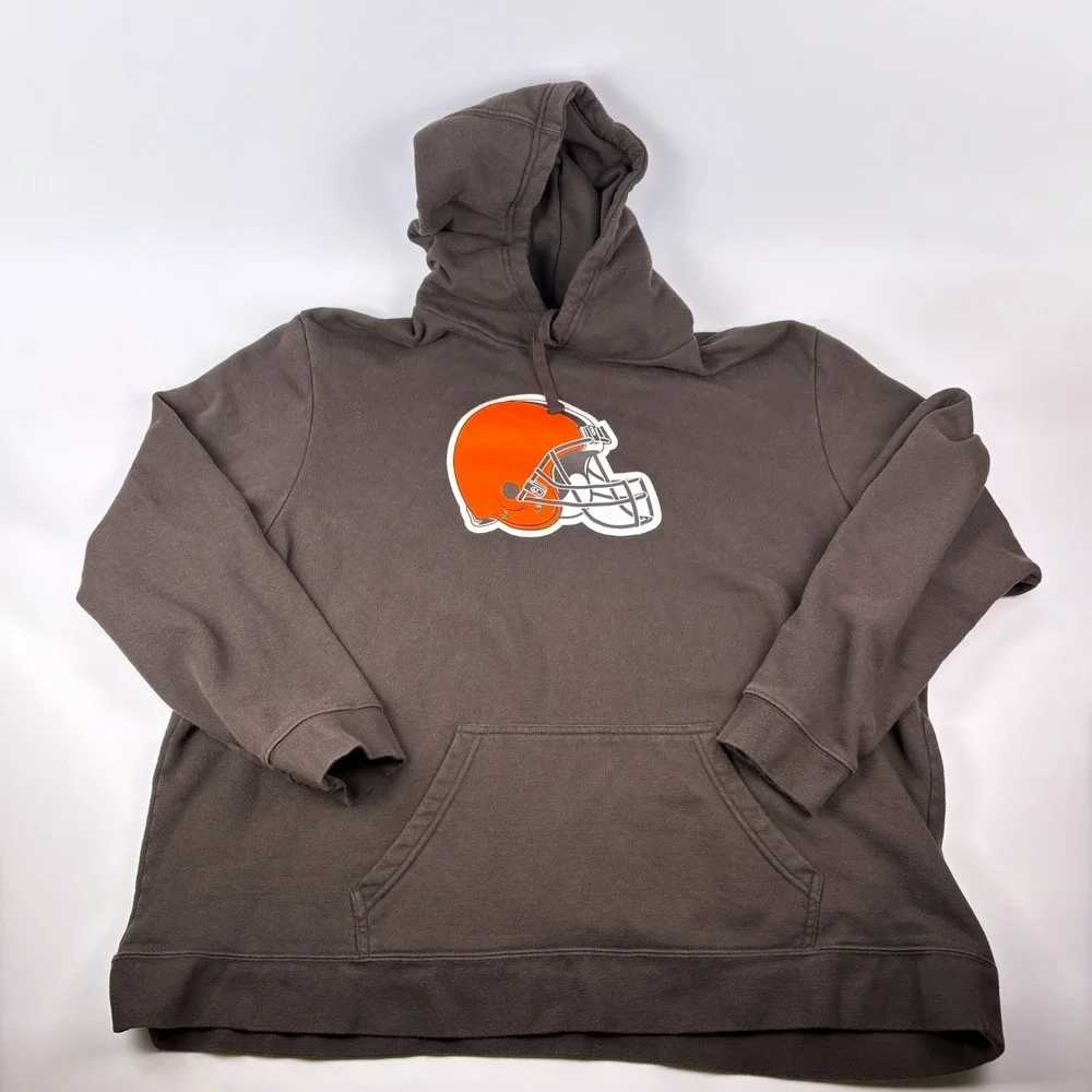 Fanatics Cleveland Browns Heavyweight Hoodie Mens 4XL Brown Orange Kangaroo Pckt